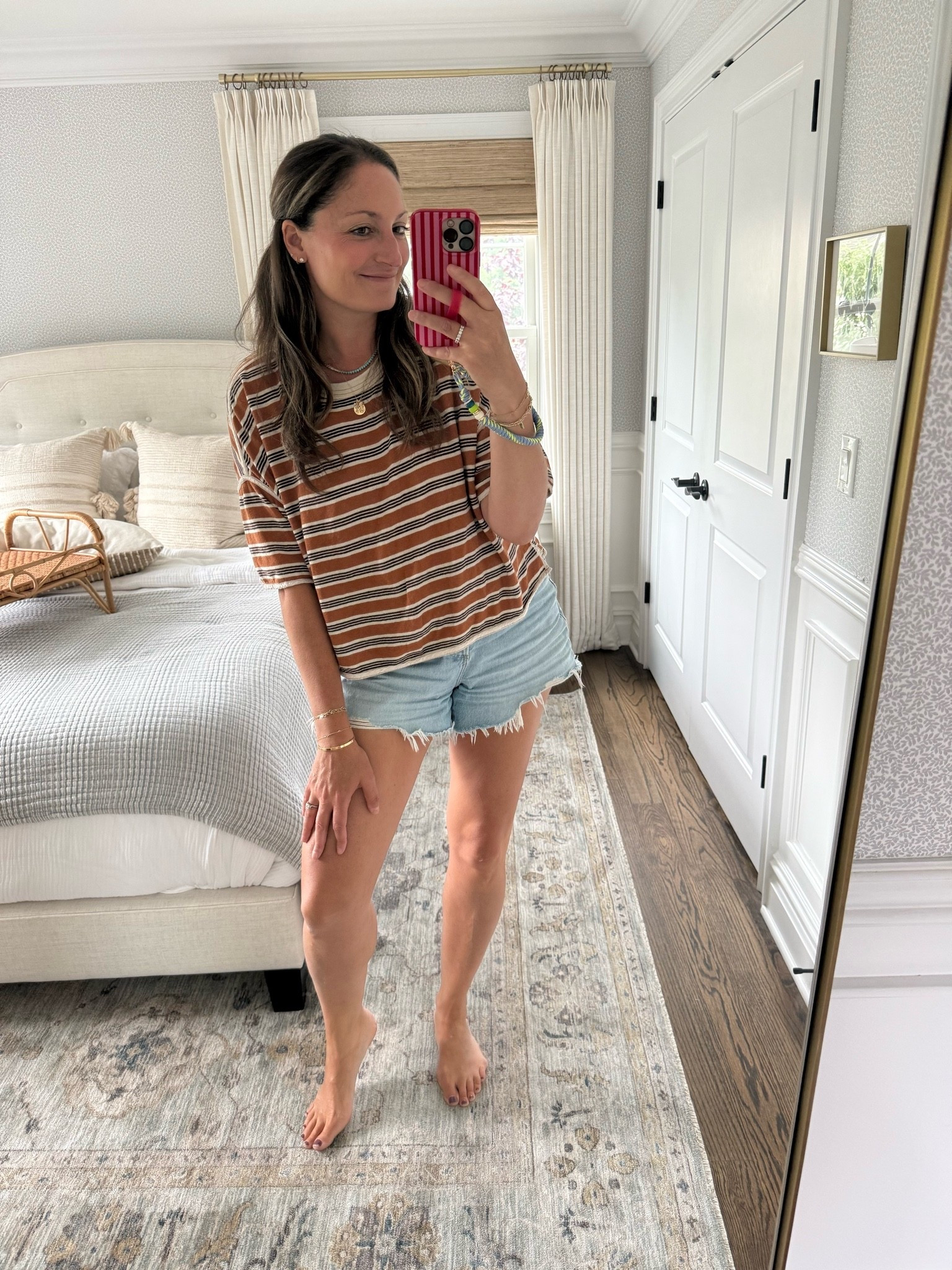 Been wearing this striped tee and shorts on repeat! The perfect easy summer outfit.

#LTKootd #LTKdayinmylife #LTKHome