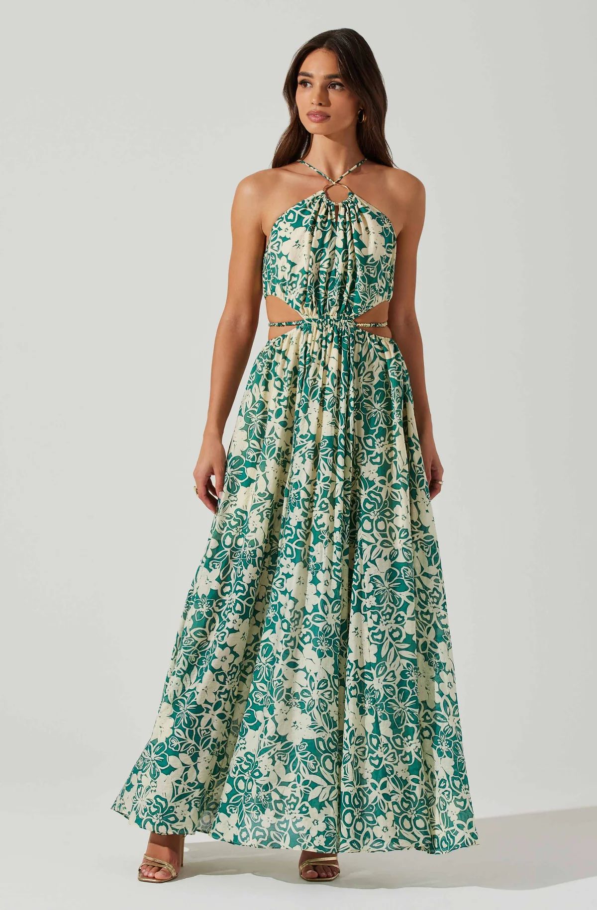Sivana Halter Neck Floral Maxi Dress | ASTR The Label (US)