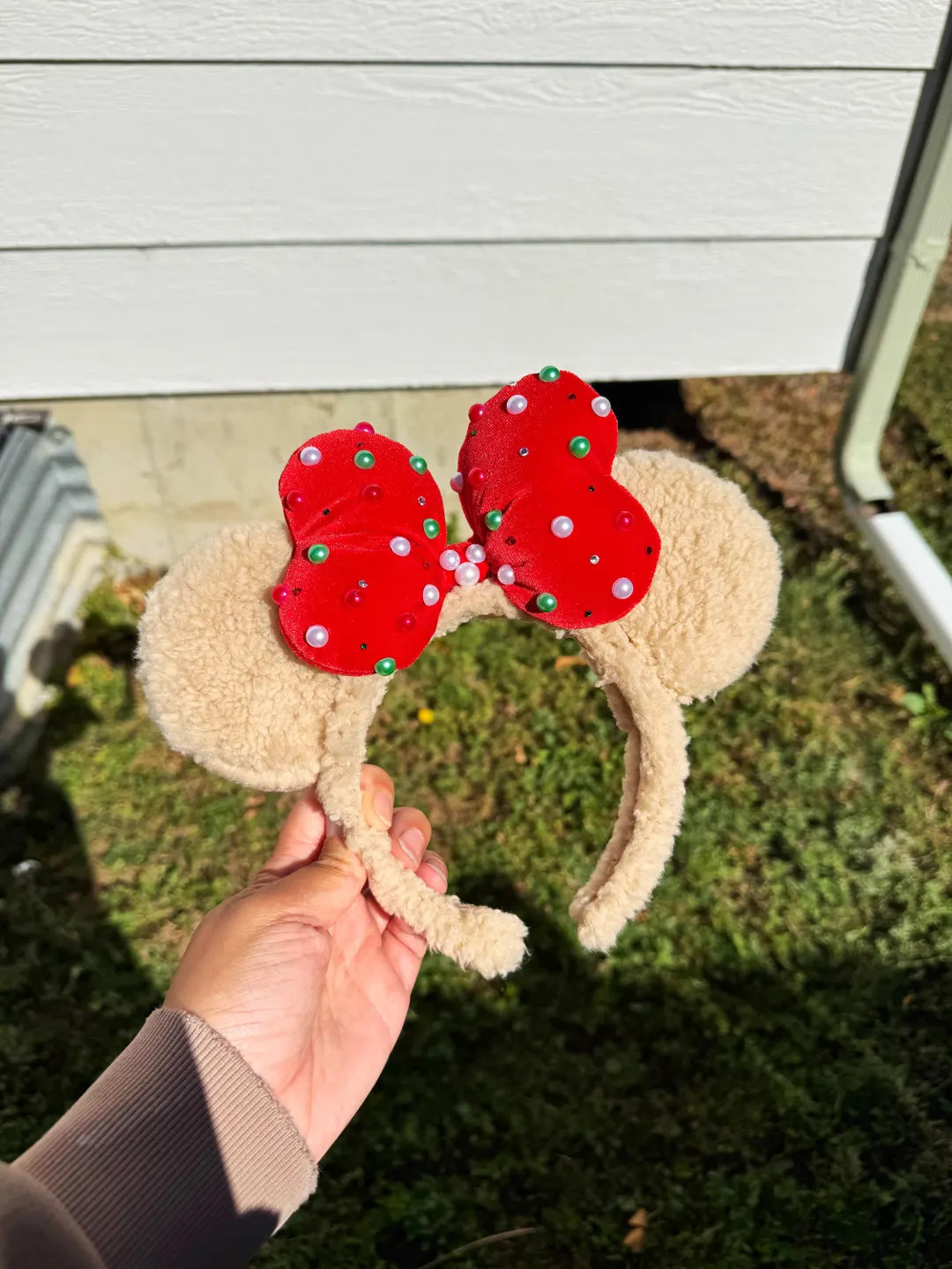 Holiday Teddy Sherpa Minnie Ears, Christmas Minnie Ears, Festive Holiday, Sherpa Mickey Ears, Win... | Etsy (US)