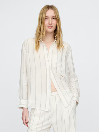 100% Linen Oversized Shirt | Gap (US)