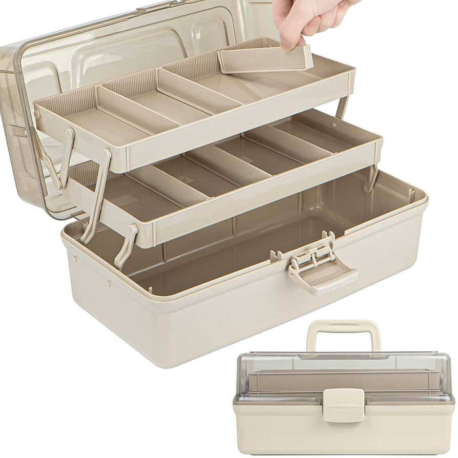 Organizadores de manualidades multiusos de 3 capas de 12.5 pulgadas y almacenamiento con divisore... | Amazon (US)
