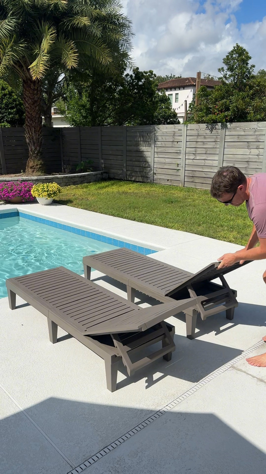 #ad We finally have an outdoor chaise lounge (Set Of 2) for our pool deck and they’re so affordable from @Wayfair! Just in time for Summer season! Two color options, cushions included, water resistant, sturdy  and assembled in under 15 min with ZERO tools.

Ps. They’re on SALE TOO!

#outdoorpool #patiodecor #patiofurniture

#LTKdayinmylife #LTKOver40 #LTKHome