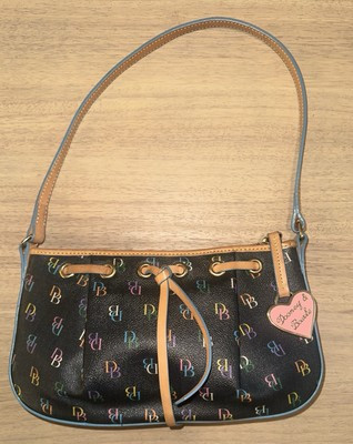 Vintage Dooney & Bourke Shoulder Bag DB Multi Color Signature Black Y2K | eBay US