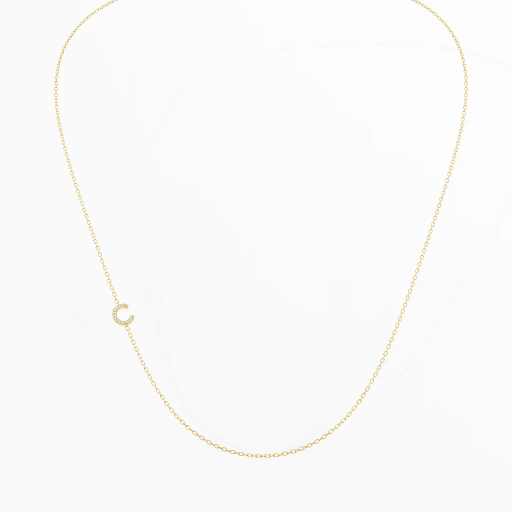 Angled Initial Necklace | Lor By Cara Loren
