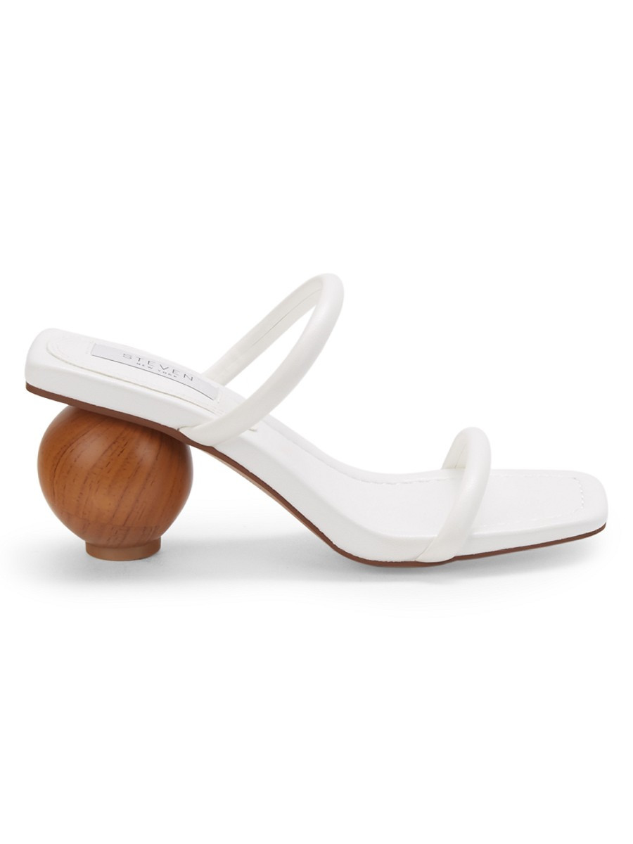 Steven by Steve Madden Women's Tinsley Round Heel Sandals - White - Size 8 | Saks Fifth Avenue OFF 5TH