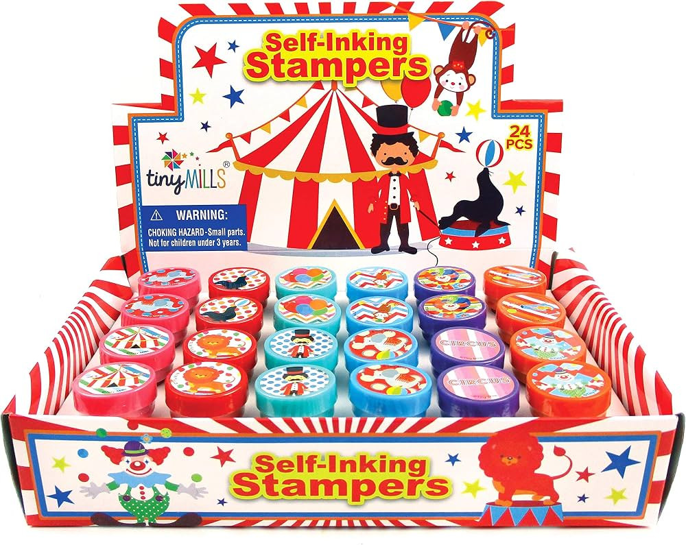 TINYMILLS 24 Pcs Circus Carnival Stampers for Kids | Amazon (US)