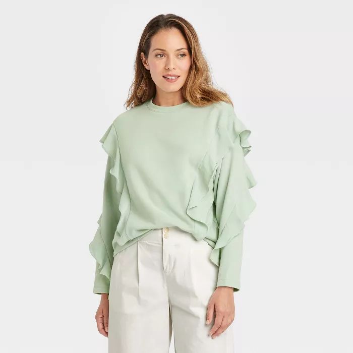 Women's Ruffle Sweatshirt - A New Day™ | Target