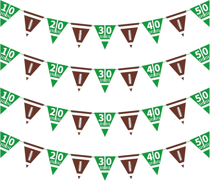 Football Party Supplies Football Paper Pennant Bunting American Football Theme Triangle Flags Ban... | Amazon (US)