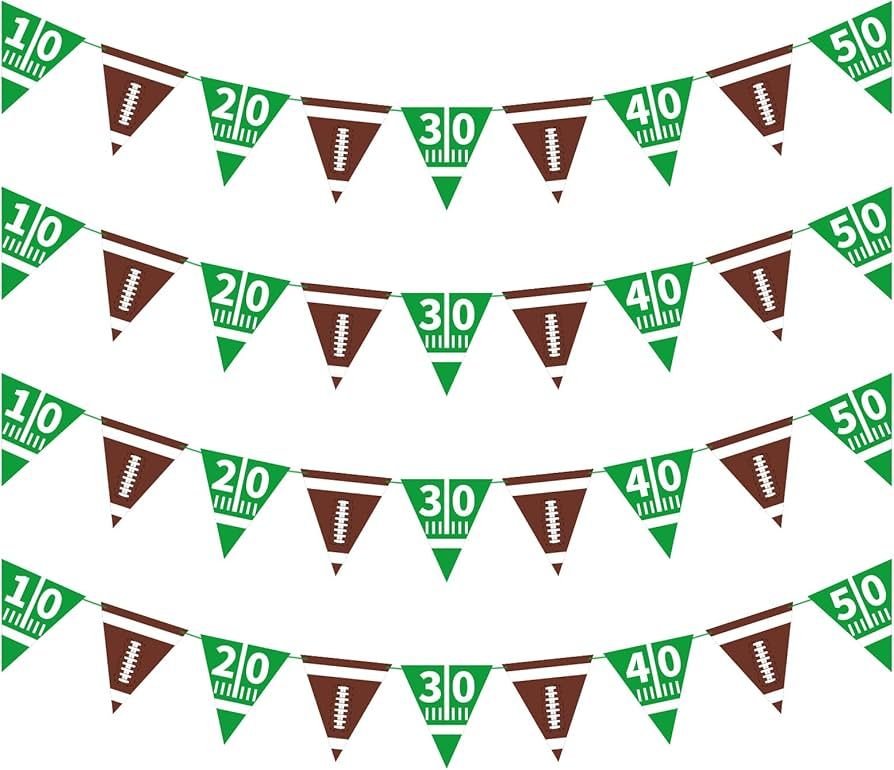 Football Party Supplies Football Paper Pennant Bunting American Football Theme Triangle Flags Ban... | Amazon (US)