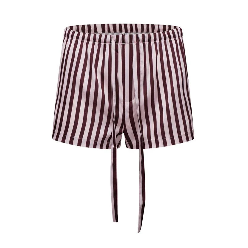 Satin Stretch Short - Cherry Stripe | The NAP Co