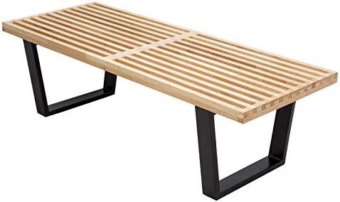 LeisureMod Mid-Century Inwood Platform Bench in Natural Wood - 4 Feet | Amazon (US)
