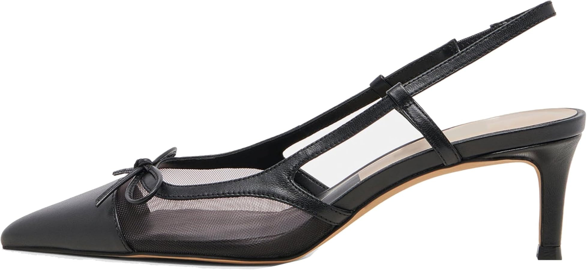 Sling Back Heels Women Elegant and Comfortable Mesh Stilettos with Bows for Dress and Date | Amazon (US)
