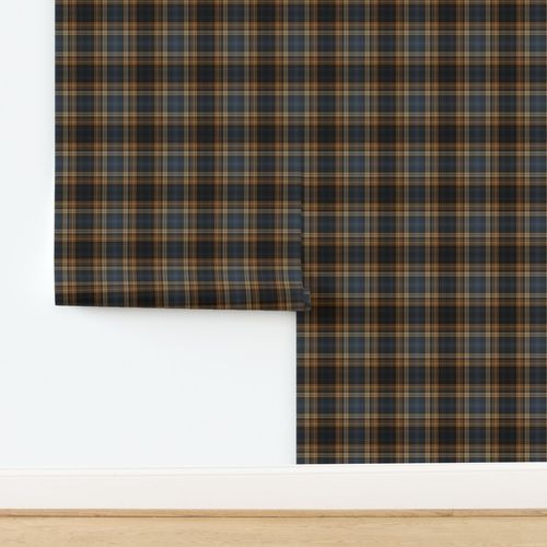 Dark Blue and Brown Fine Line Plaid - Medium | Spoonflower