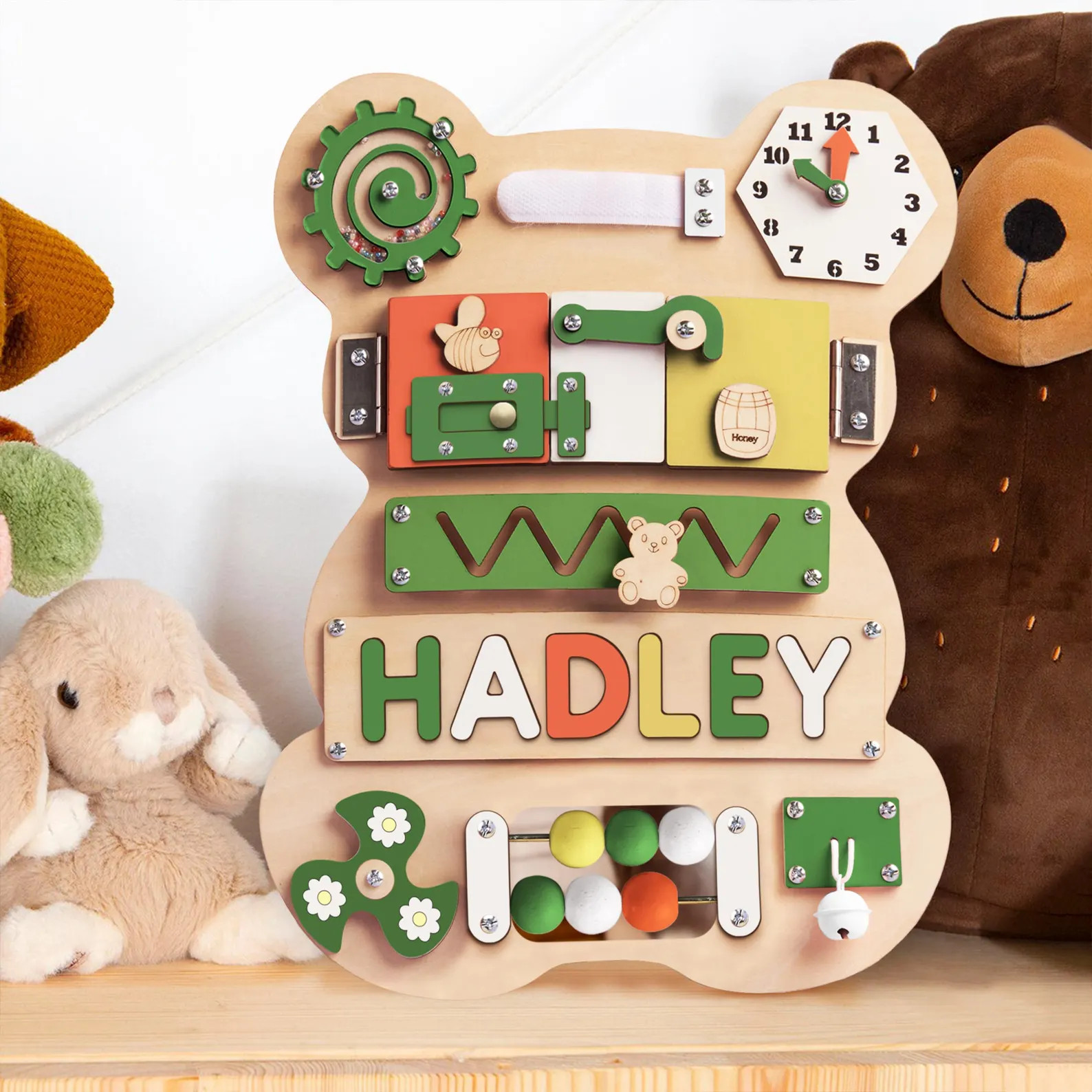 Personalized Bear Busy Board, Montessori Toys For Toddlers, Custom Baby Name Puzzle, 1st Birthday... | Etsy (US)