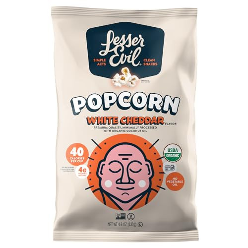 Lesser Evil Popcorn Wht Cheddar Org 4.6 OZ | Amazon (US)