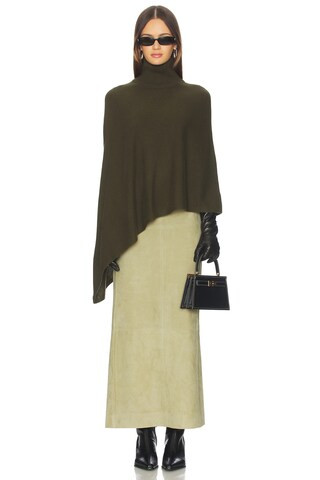 SRG Axele Cashmere Knit Cape in Dark Olive from Revolve.com | Revolve Clothing (Global)