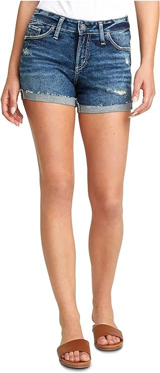 Silver Jeans Co. Women's Suki Mid Rise Curvy Fit Short | Amazon (US)
