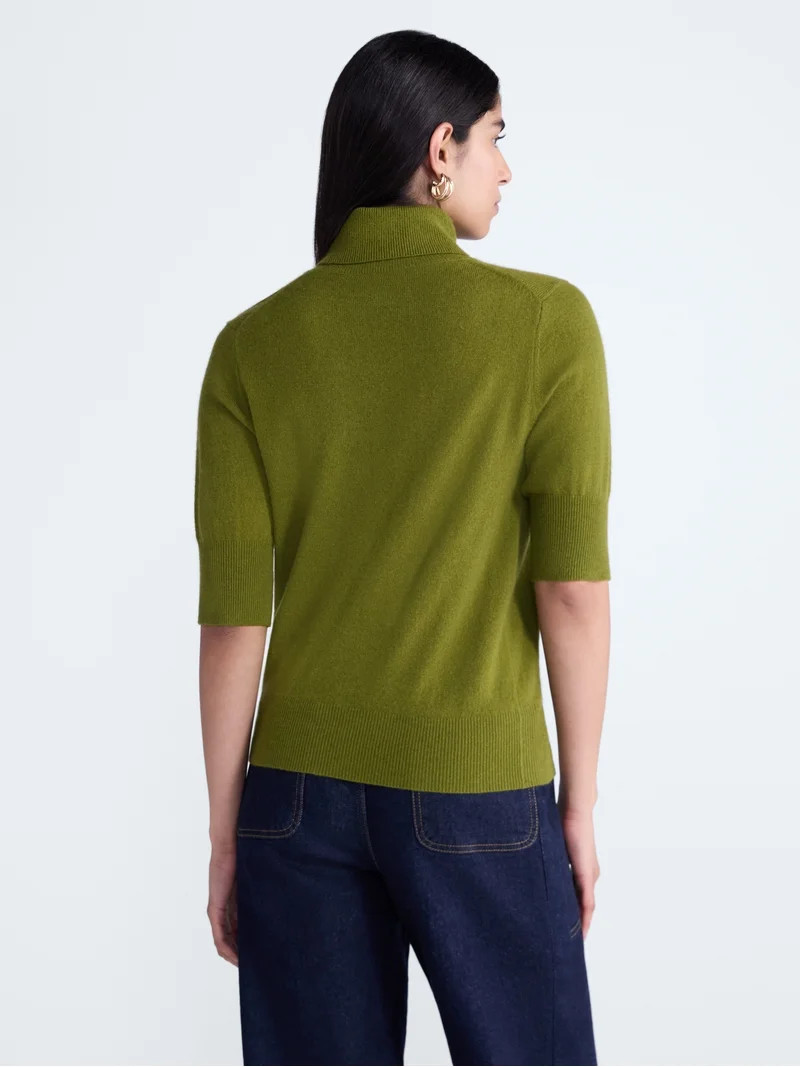 Scoop Women\u2019s and Women\u2019s Plus Cashmere Turtleneck Sweater with Elbow Length Sleeves, L... | Walmart (US)