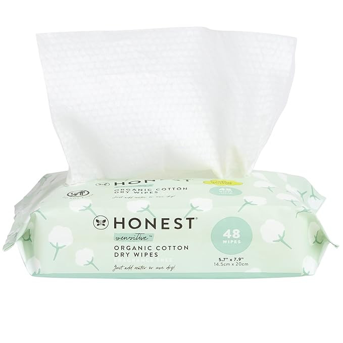 The Honest Company 100% Pure Organic Cotton Dry Wipes | Multi-Use Disposable Facial Cloth and Bab... | Amazon (US)