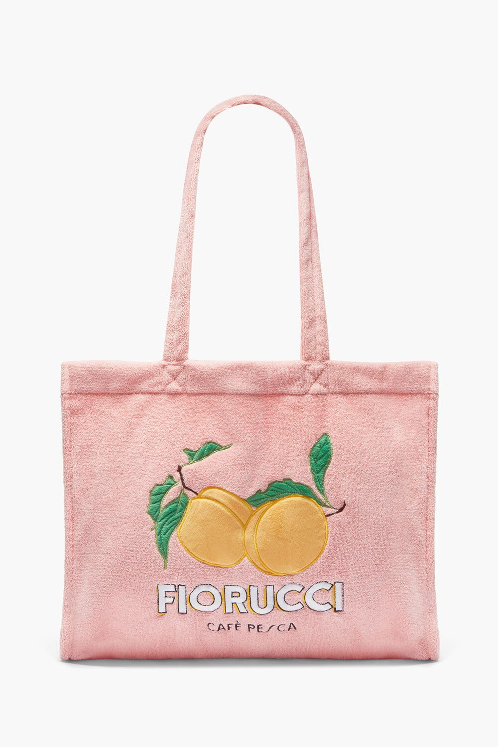 La Pesca Peach Logo Towelling Tote Bag Pale Pink | Fiorucci | Fiorucci