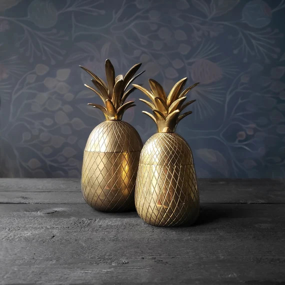 Brass Pineapple Container  Gold Trinket Box  Small Ice - Etsy | Etsy (US)