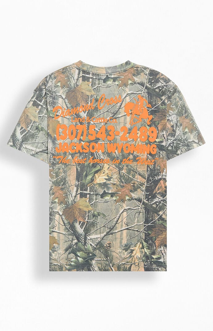 Diamond Cross Ranch Men's Camo Retro Address T-Shirt in Camouflage - Size Medium | PacSun