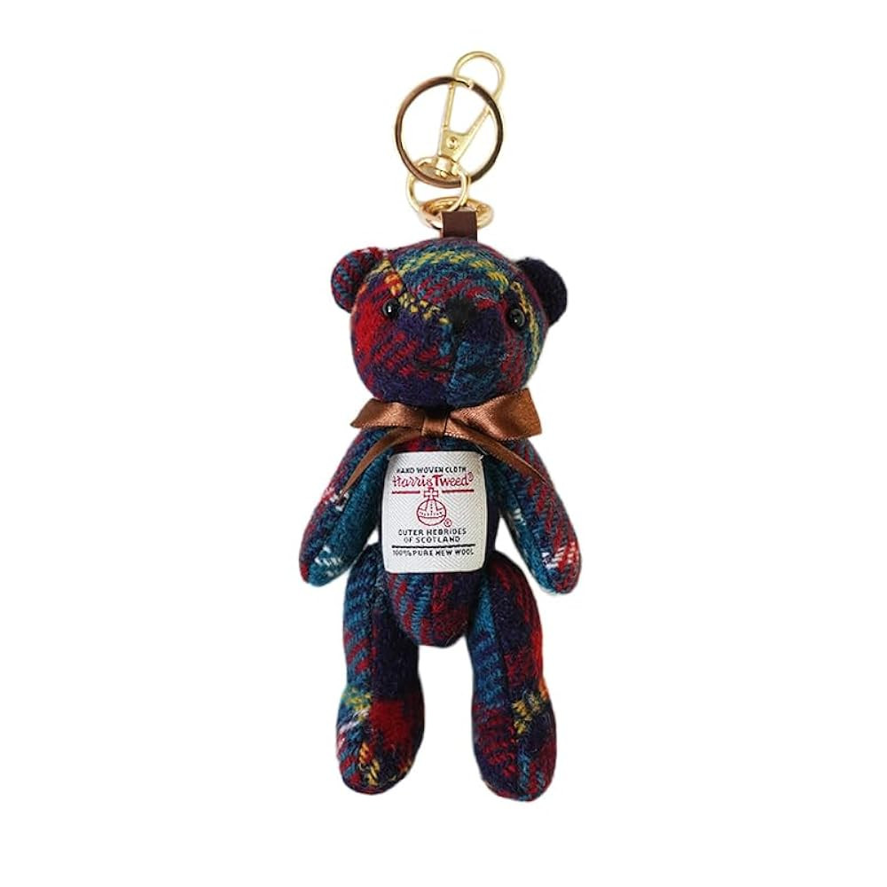 Harris Tweed Bear Keychain,Stylish Bag Charm Unique Gift for Women, Cute Purse Pendant for Keys &... | Amazon (US)