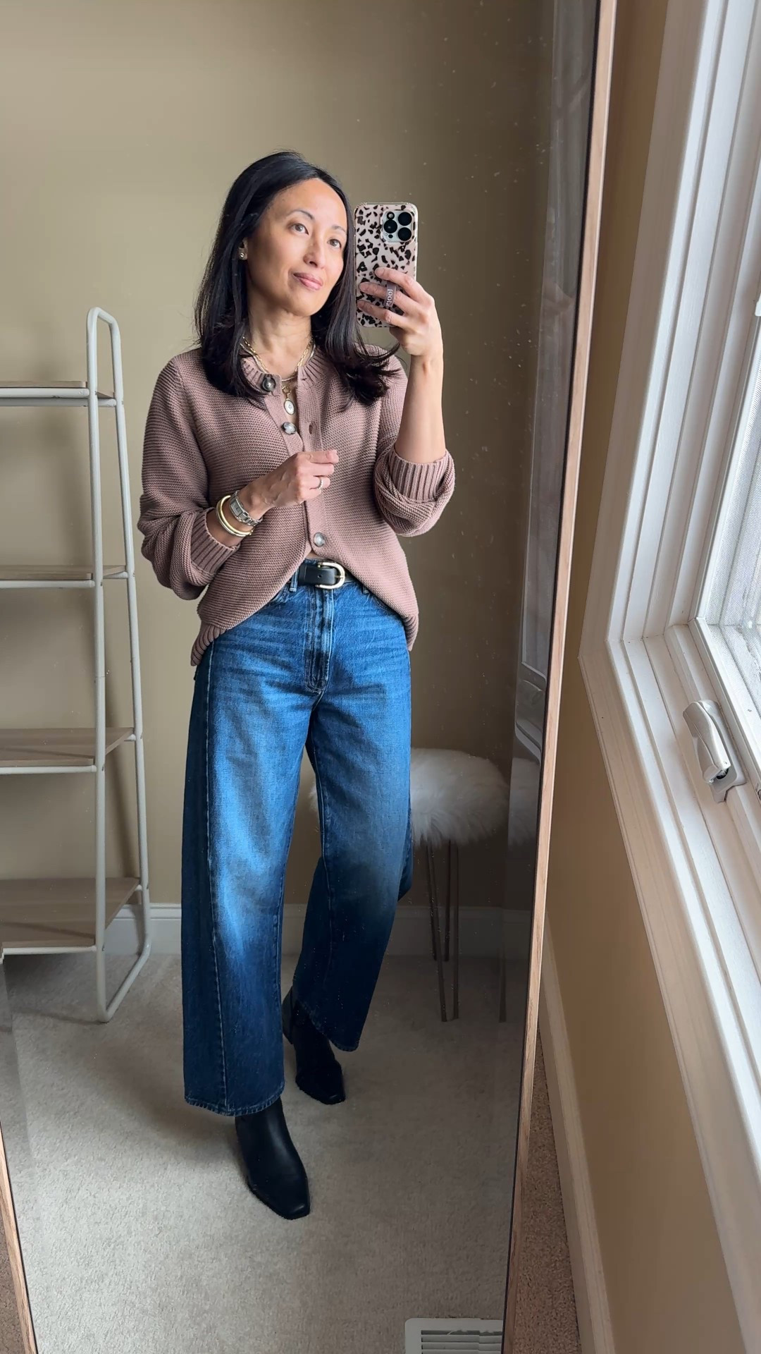 Cardigan: day to night. 
- Day: Wear open or closed over a white t-shirt. Comfy wide leg jeans. Sneakers. Chunky charm necklace and textured bracelet stack. Suede shoulder bag. 
- Night: Wear alone, keep some top and bottom buttons open. Dark denim jeans. Belt  Booties. Tennis necklace and vintage charm necklace combo. Mixed metals shiny cuff bracelets. Handheld mini bag. 

- Exact cardigan is 100% cotton. I sized up here, but may actually prefer true to size. 


#LTKOver40 #LTKootd