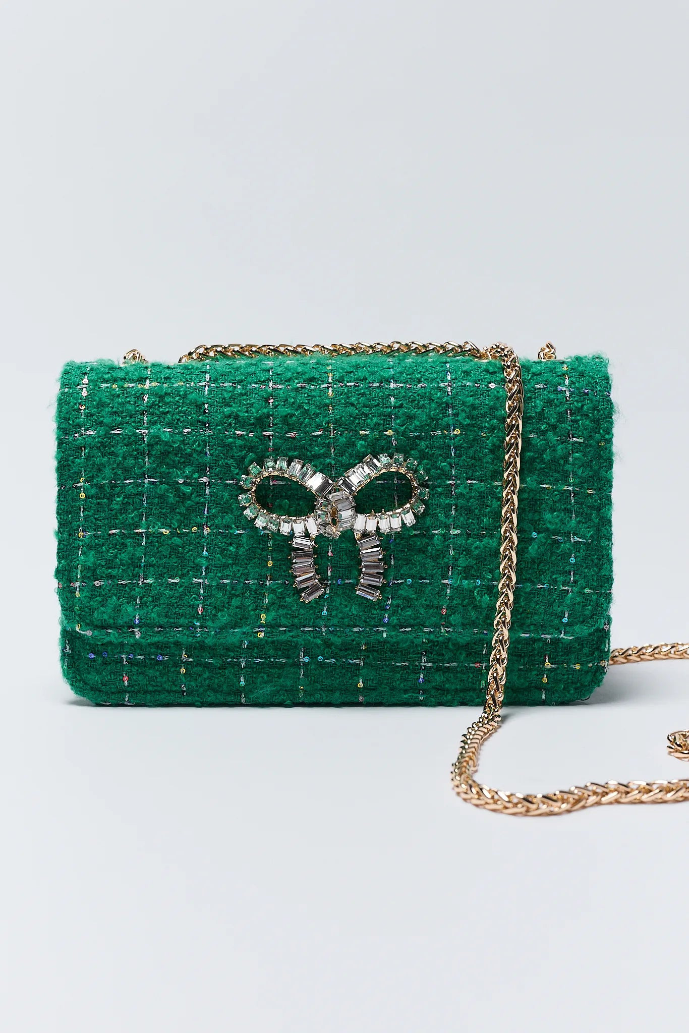 Rosanna Green Tweed Shoulder Bag | Avara