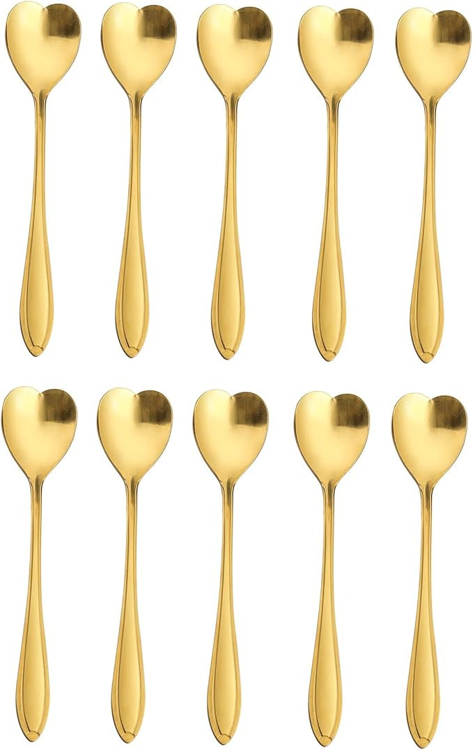 20 Pieces Stainless Steel Coffee Spoon Creative Dessert Spoons for Sugar, Stir, Ice Cream, Cake, ... | Amazon (US)