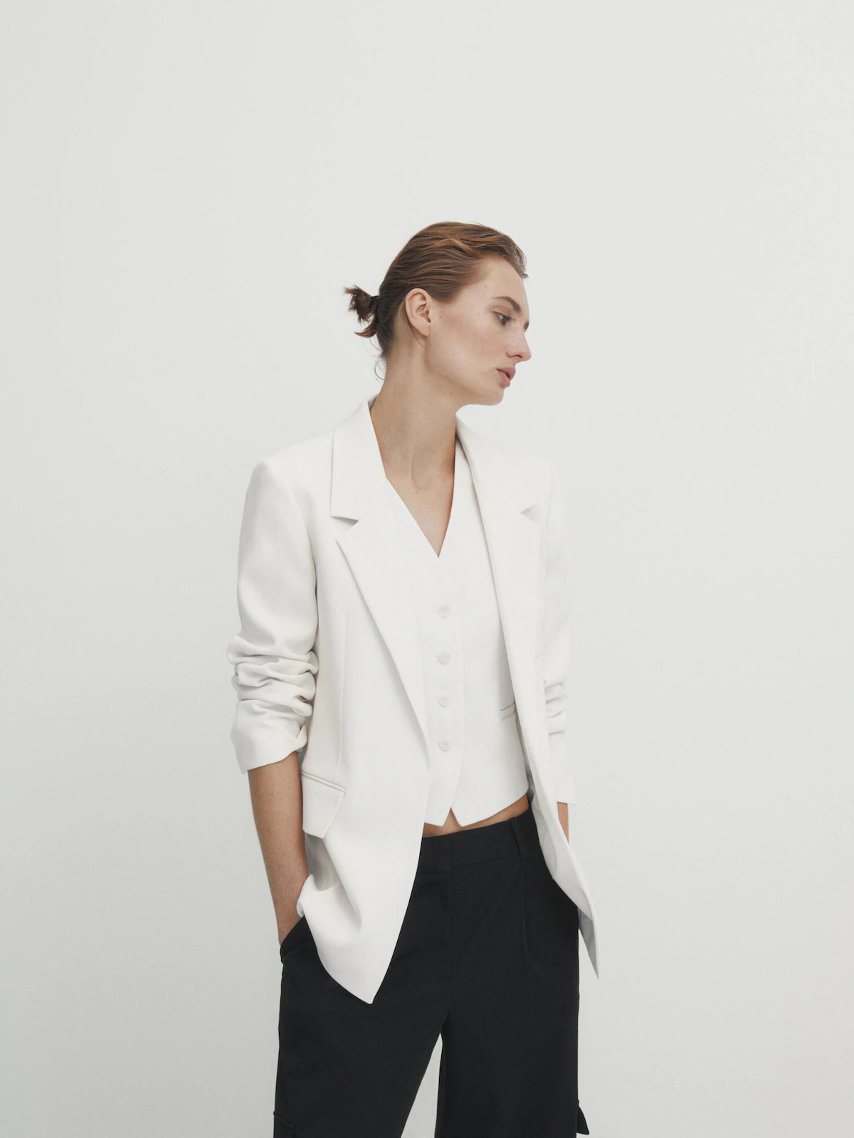 Fitted blazer with pocket | Massimo Dutti US