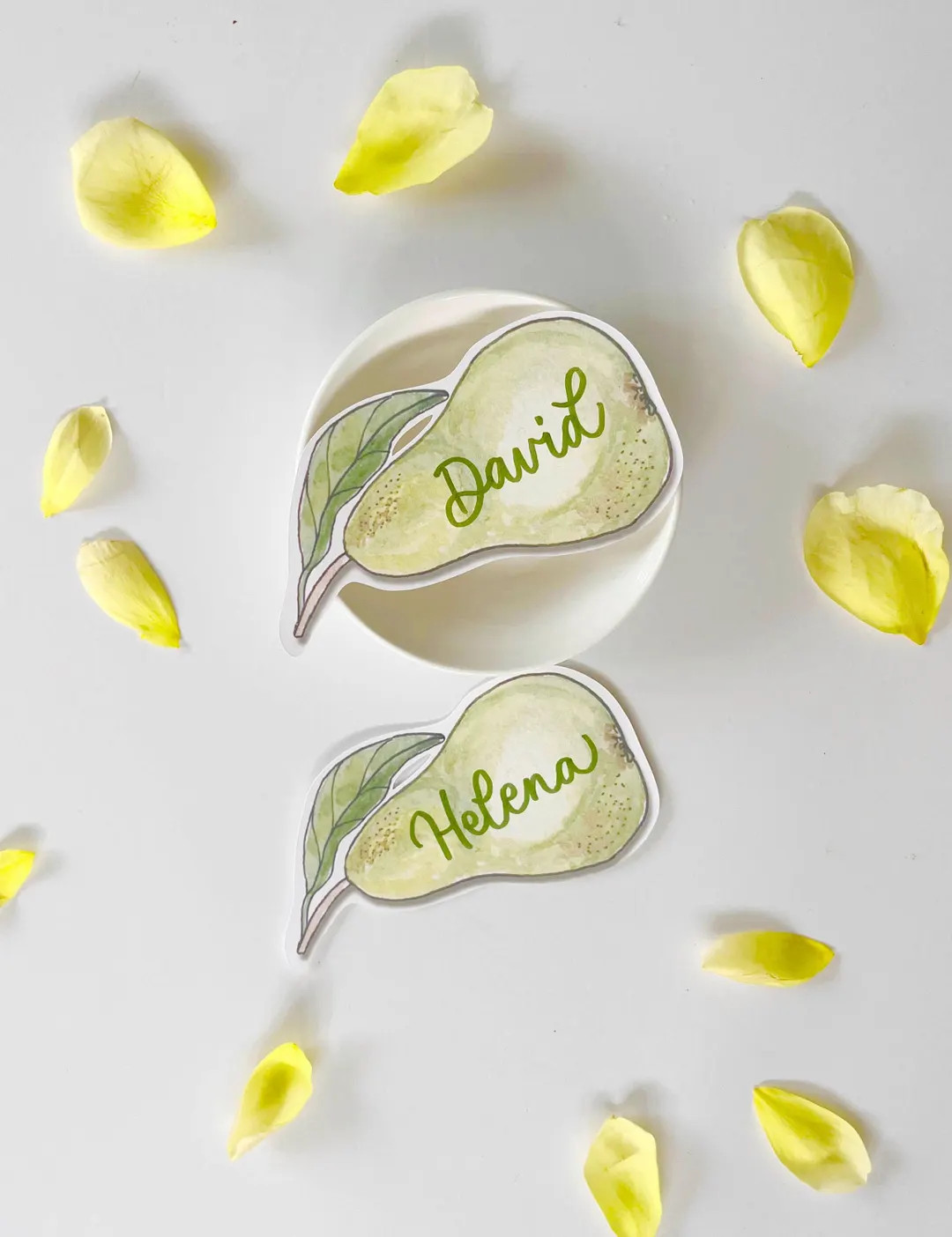 Watercolor Pear Place Cards: Personalized Calligraphy Name Tags - Etsy | Etsy (US)