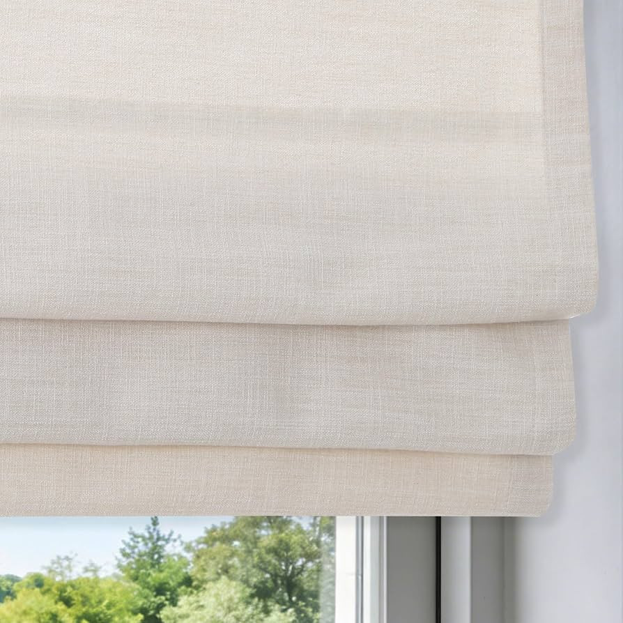 DEJAVU No Drill Cordless Blackout Roman Shades, Linen Textured Privacy Roman Blinds for Indoor Wi... | Amazon (US)
