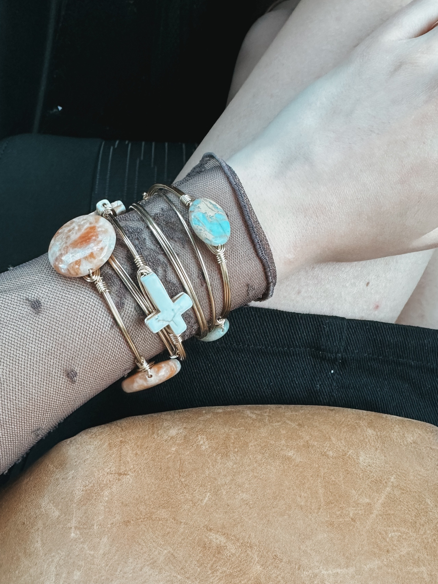 Bangle stack - bracelet stack - gold jewelry 

#LTKfindsunder50