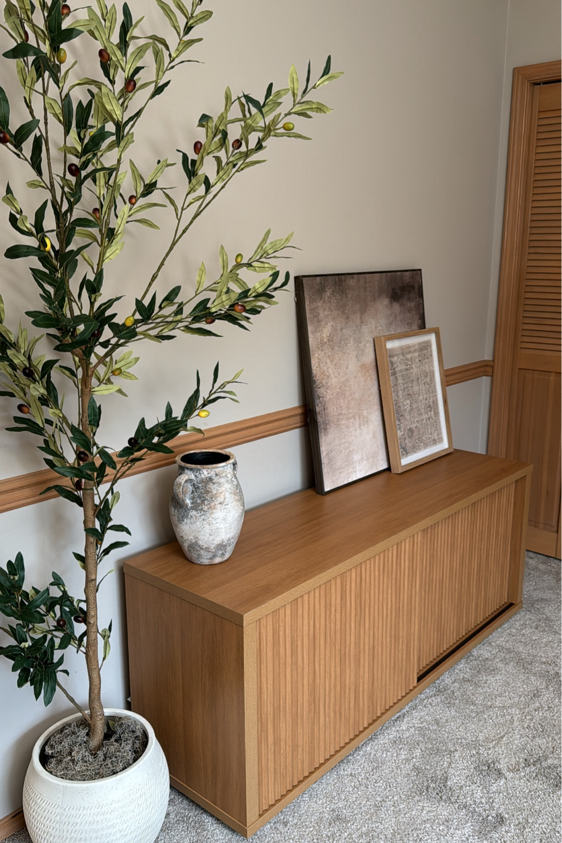 Walmart $178 fluted TV cabinet. 60 inches long. I’m using it as extra storage in my office! Comes in honey oak and black.

#LTKSeasonal #LTKFallSale #LTKHome