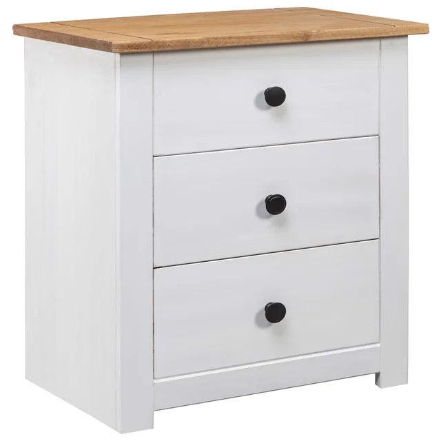 vidaXL Nightstand with 3 Drawers Storage Bedside Table Pinewood Panama Range | Walmart (US)