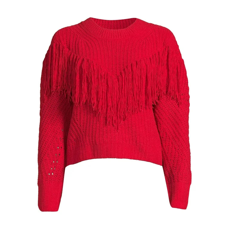 No Boundaries Juniors Fringe Sweater - Walmart.com | Walmart (US)