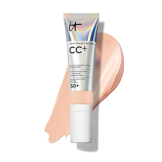 IT Cosmetics CC+ Cream - Natural Full Coverage Foundation With SPF 50+, Color Corrector & Anti-Ag... | Amazon (US)