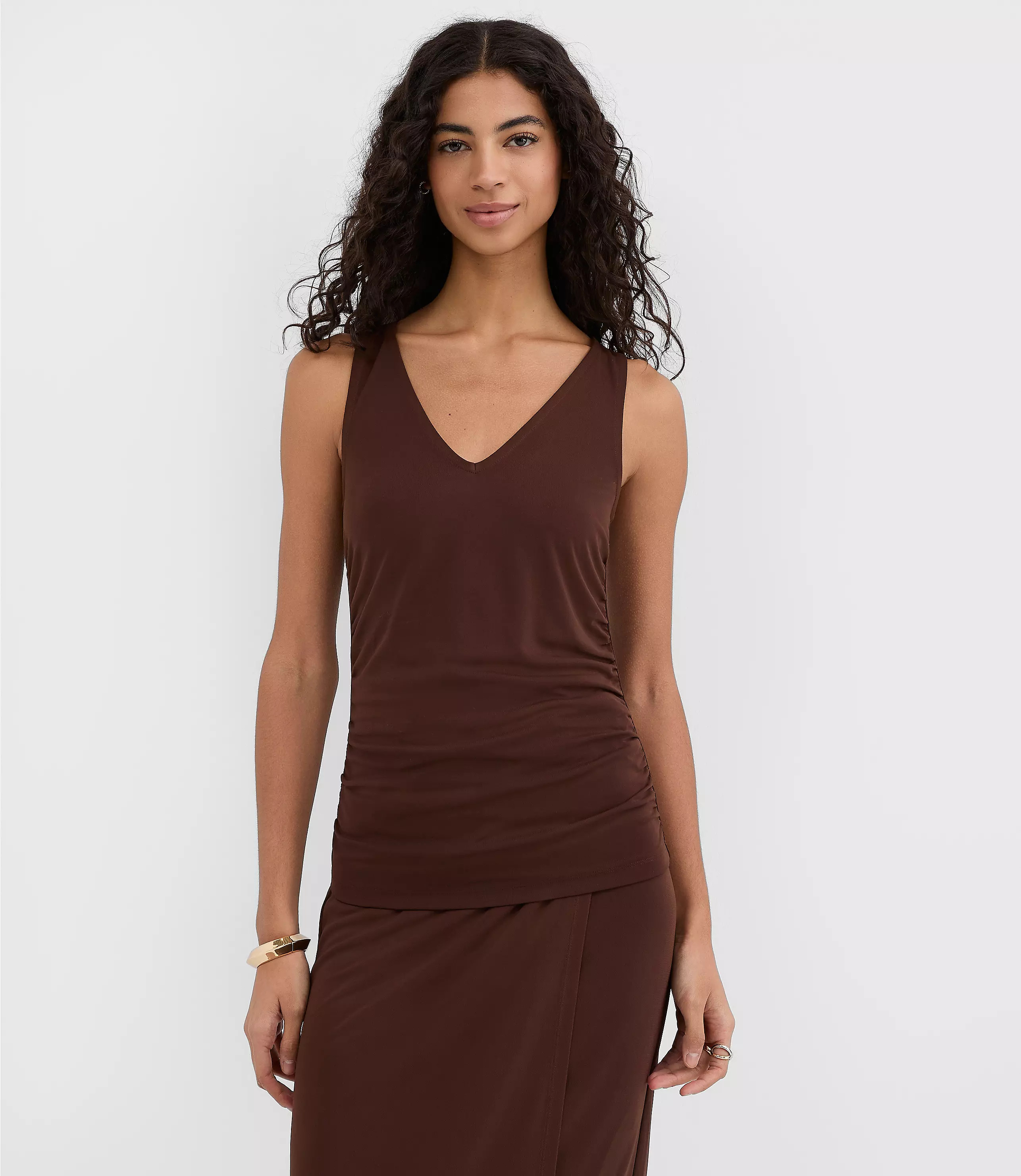 Ruched V-Neck Top | LOFT