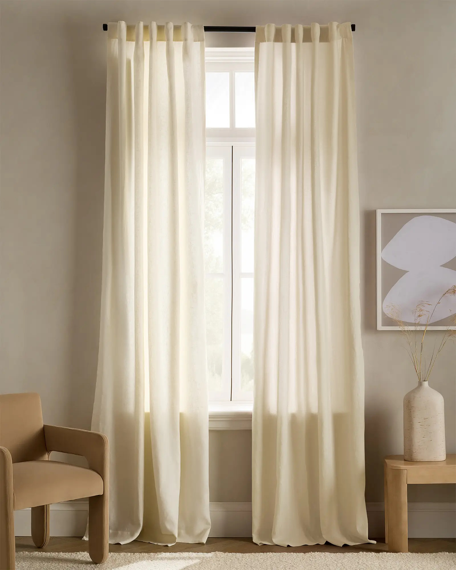 European Linen Curtain in Ivory | Quince