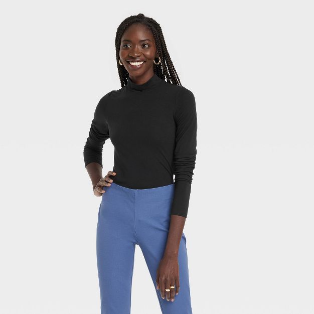 Women&#39;s Turtleneck Bodysuit - A New Day&#8482; Black XS | Target