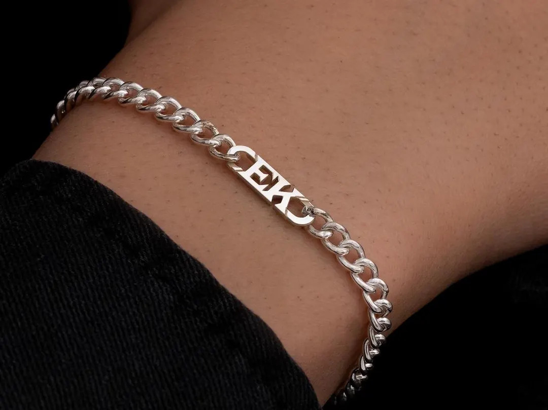 Mens Bracelet , Cuban Chain Bracelet , Mens Custom Name Bracelet , Mens Name Bracelet , Personali... | Etsy (US)