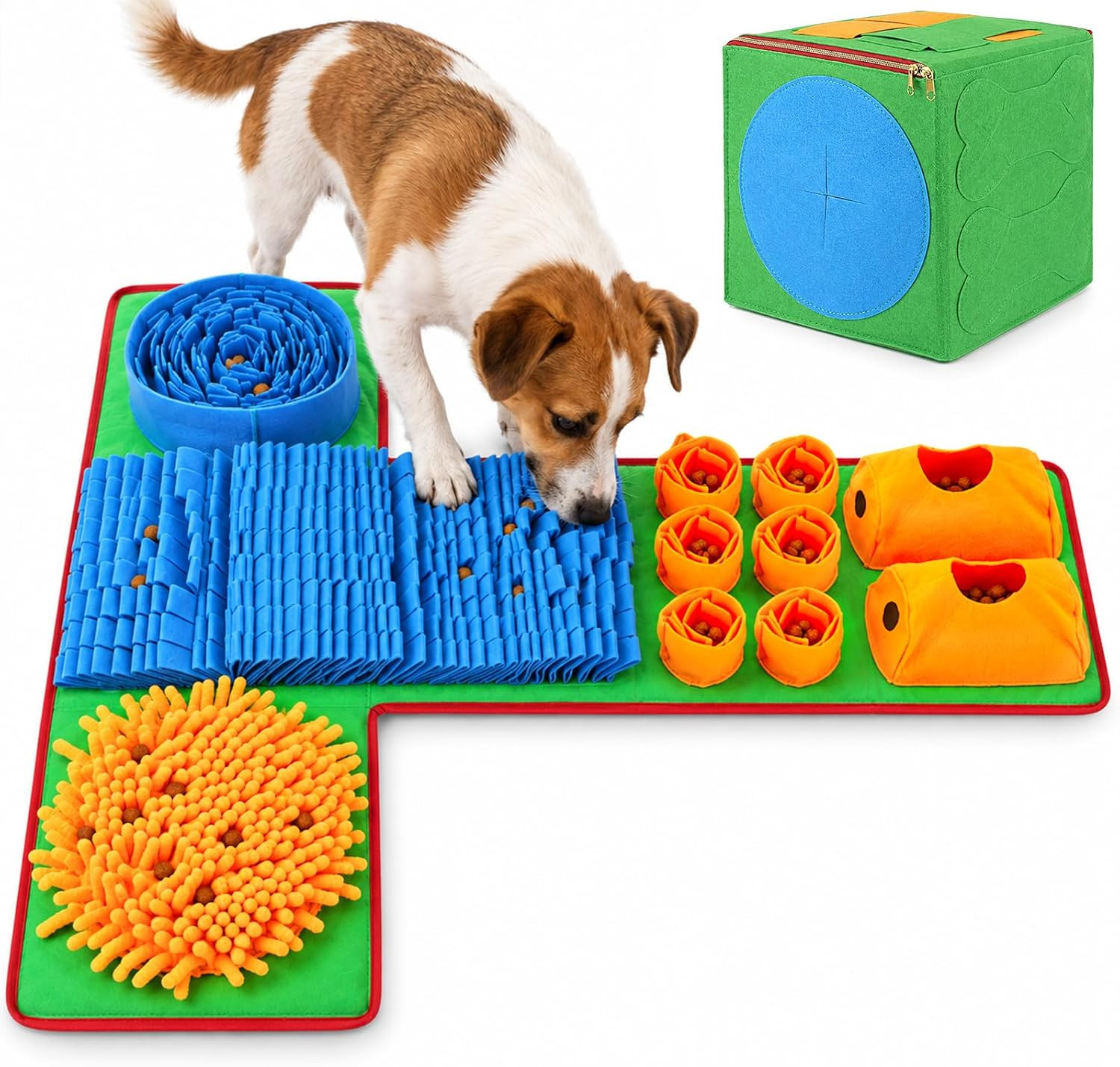 Vivifying Dog Snuffle Mat, 2-in-1 Treat Puzzle Cube Interactive Dog Toy, M | Amazon (US)