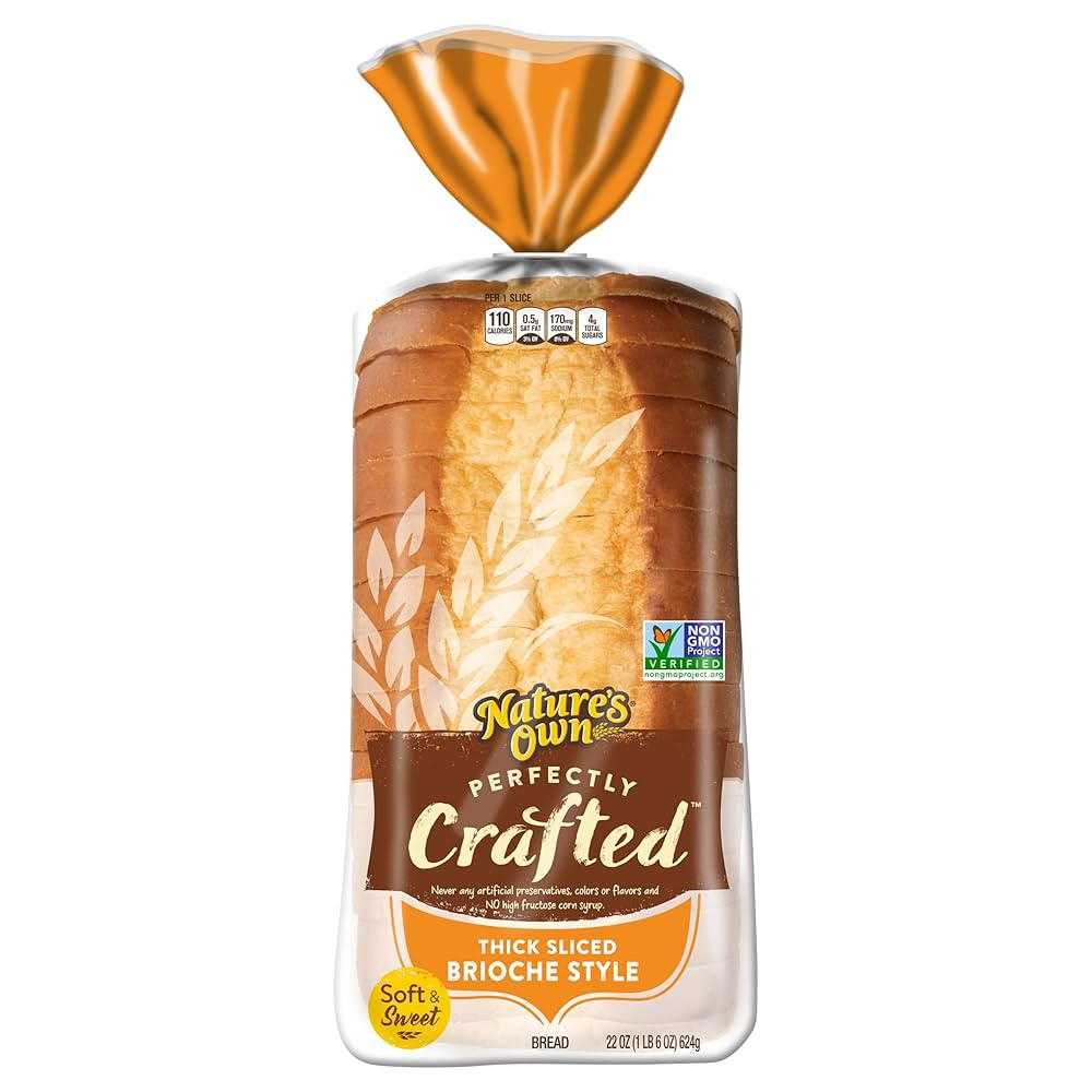 Nature's Own Perfectly Crafted Brioche Style Bread, Thick Sliced Non-GMO Brioche Bread, 22 oz Loa... | Amazon (US)