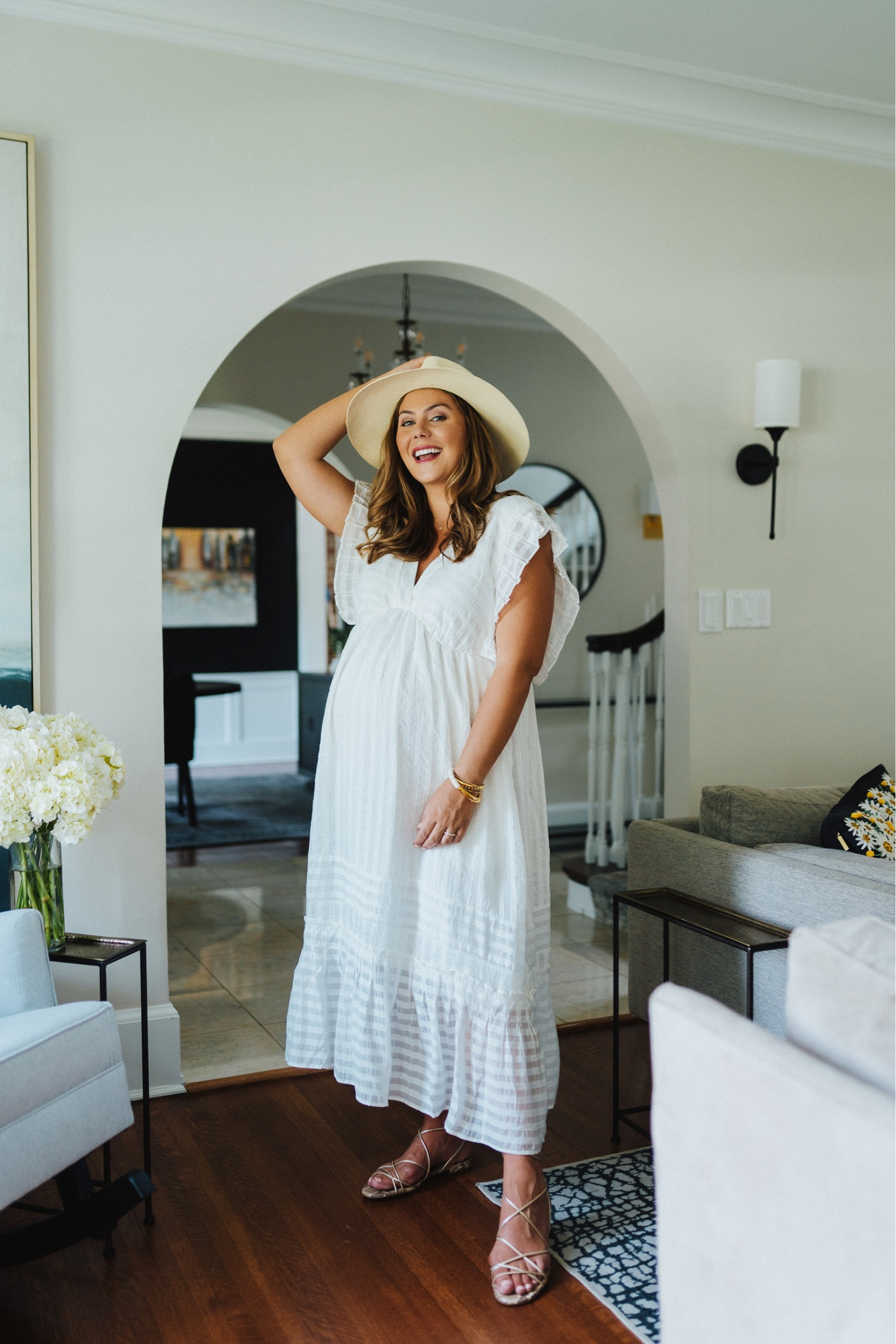 Sun hat to complete the summer outfit! 👒☀️🕶️ white dress is non-maternity and big bump-friendly! Wearing size XL in this comfortable & flattering white summer maxi dress.

#LTKtravel #LTKcurves #LTKSeasonal