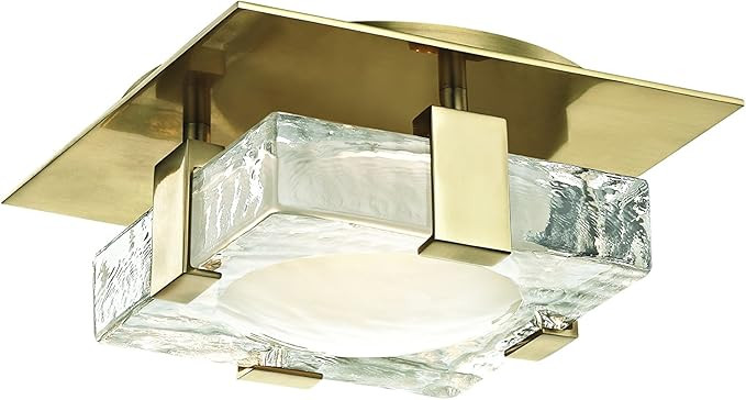 Hudson Valley Lighting 9808-AGB Bourne LED 8 InchW Wall/Flush Mount, Aged Brass Finish | Amazon (US)