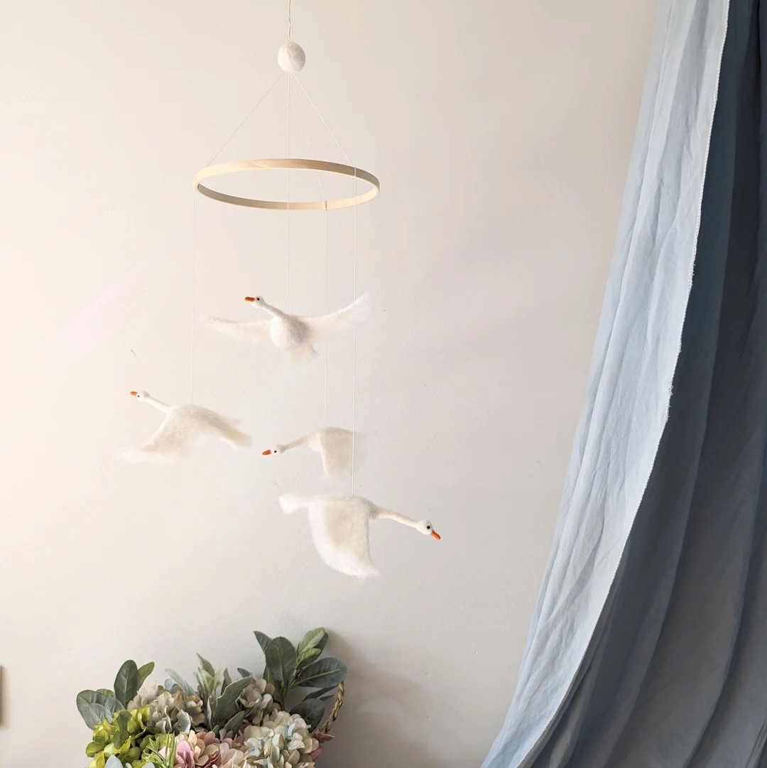 Geese nursery theme, Goose baby mobile, Ducks baby mobile, Swans baby mobile, Swan nursery theme,... | Etsy (US)