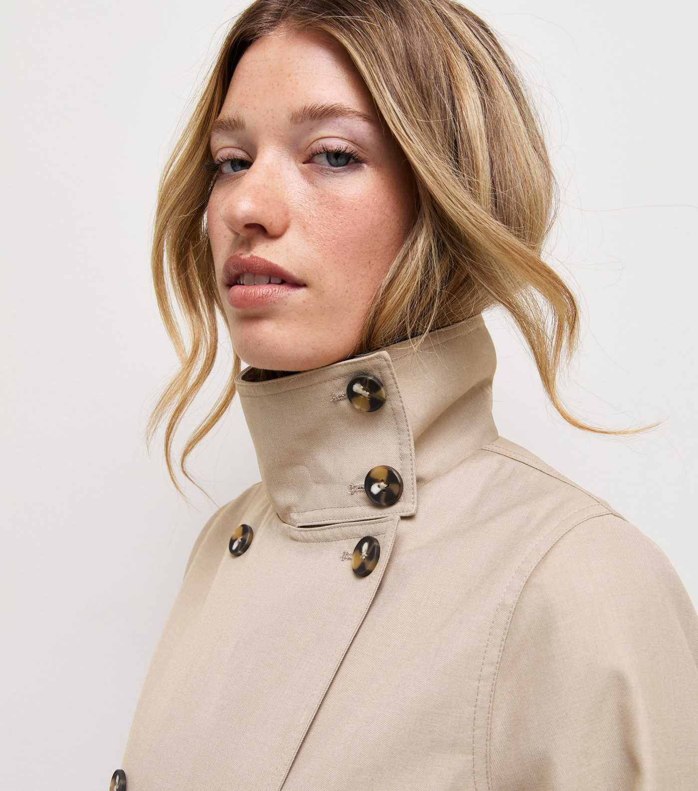 Stone Funnel Neck Cropped Trench Coat | New Look | New Look (UK)
