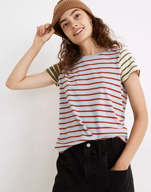 Northside Vintage Tee in Colorblock Stripe | Madewell
