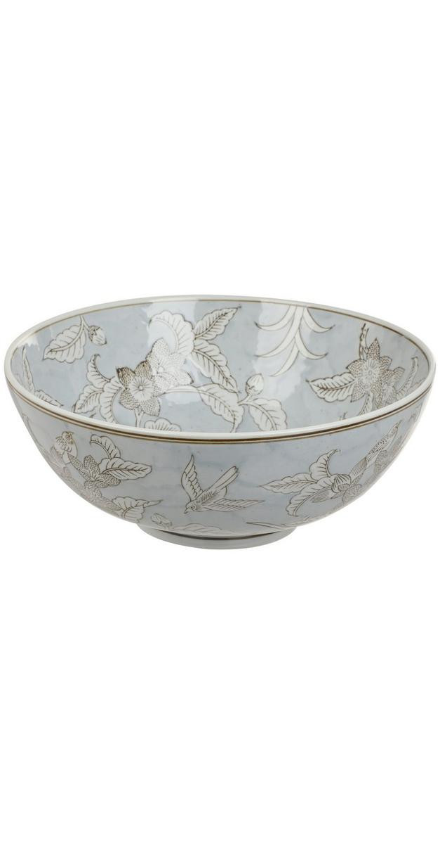 Bird and Floral Ceramic Decorative Bowl - Blue | bealls